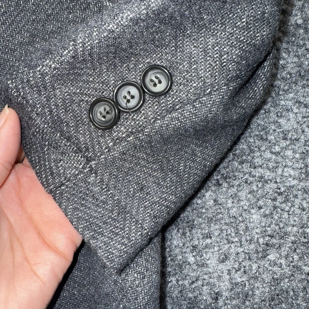 Zara Boys 13/14 Grey Knit Wear Blazer Jacket Tweed